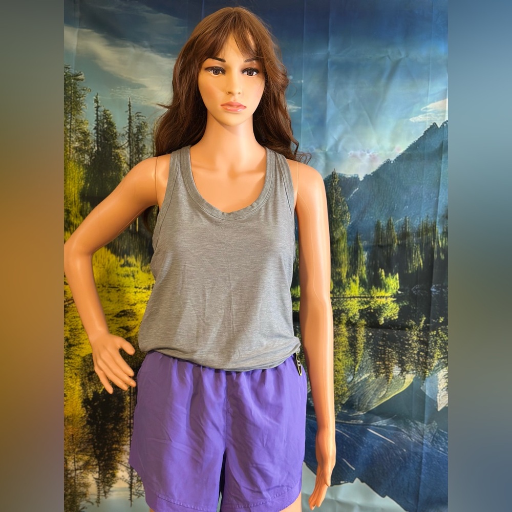 Athletic Works Blue/Purple/Gray Activewear 2- Tank Tops & 1- Pair Shorts